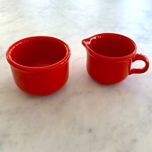 Vintage Waechtersbach Cream Sugar Dishes Set Red Glazer Ceramic Tea Coffee Set